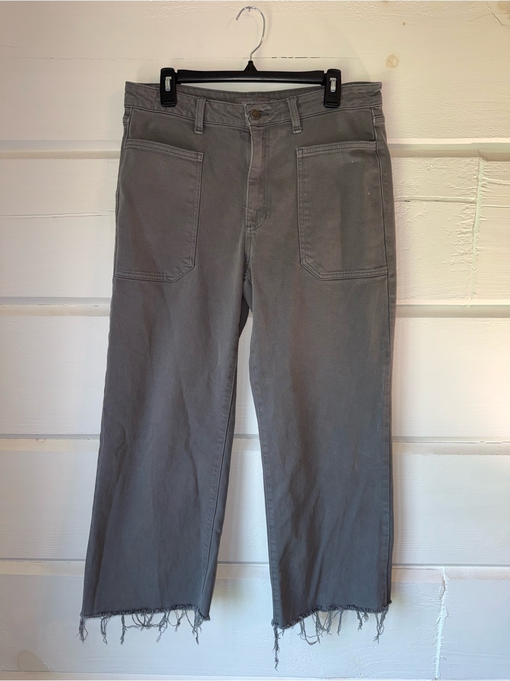 Just USA Gray High-Rise Jeans with Branded Button